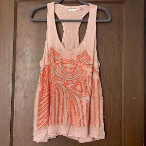 Beautiful beaded racer back tank top!! Never worn!! 🩷🧡